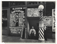 Berenice Abbott Signed 14 x 11 Photograph of Blossom Restaurant, 103 Bowery between Grand and Hester Streets